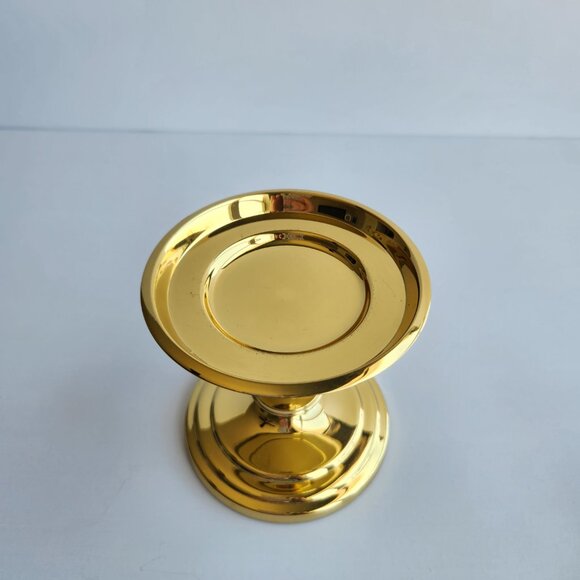 VTG RARE Partylite Mini Tuscany Glass Tealight Candle Holder with Gold Base - Picture 4 of 10